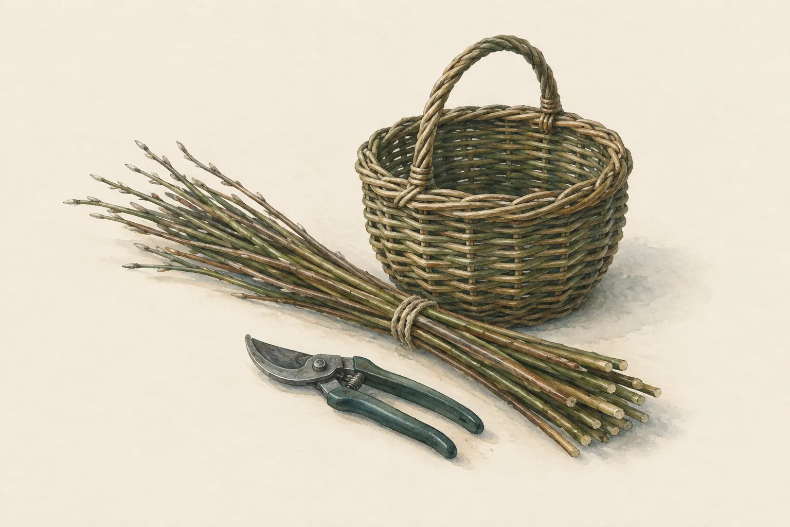 AI field study for “Weaving a basket from willow rods”