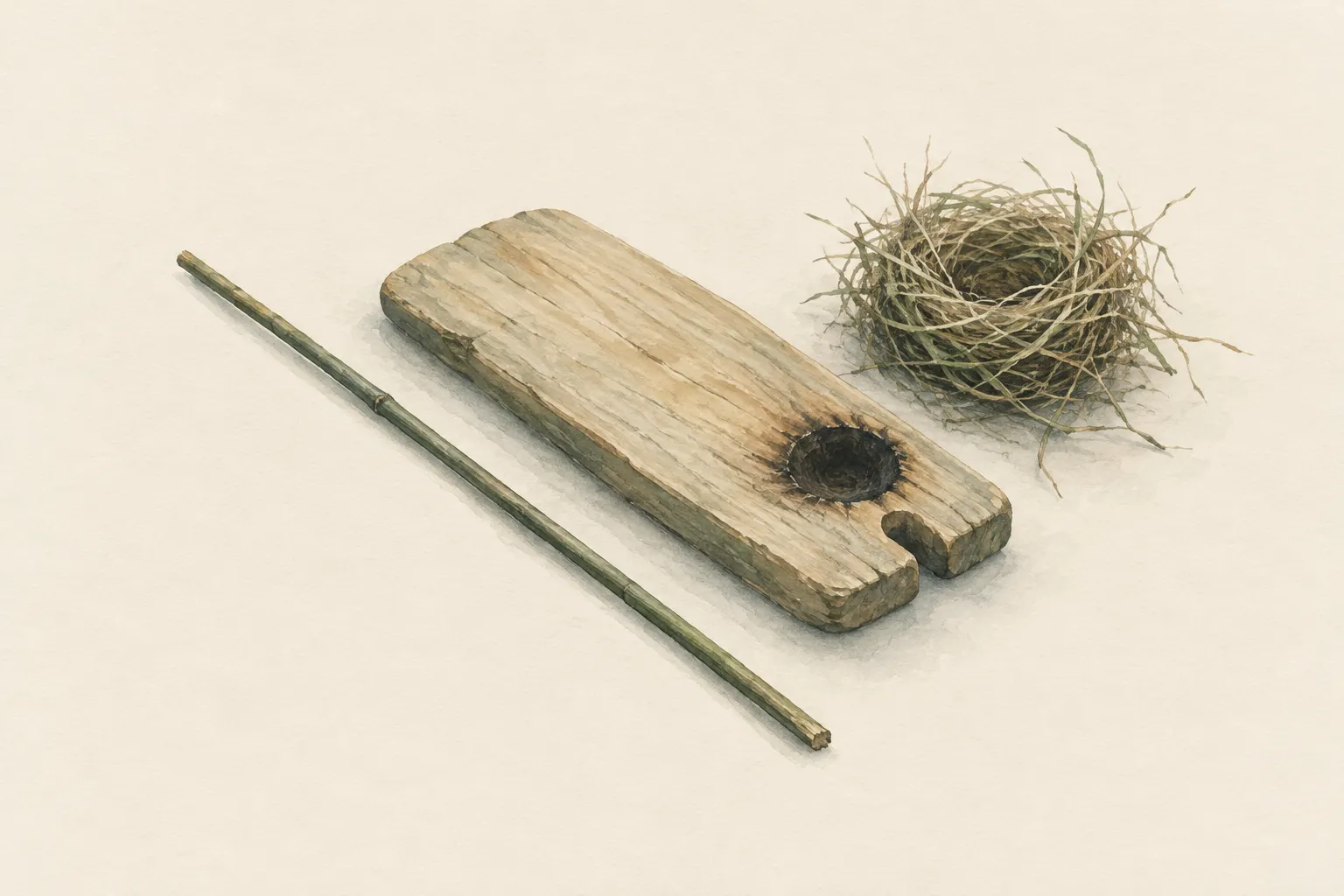 AI field study for “Hand drill friction fire”