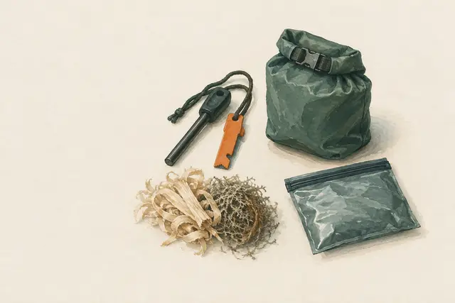 KI-Feldstudie zum Thema „Feuerset packen: Zündmittel doppelt und trocken“