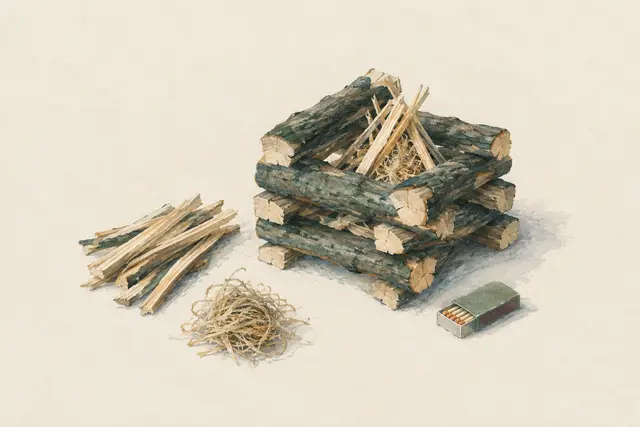 KI-Feldstudie zum Thema „Feueraufbau Blockhaus (Log Cabin)“