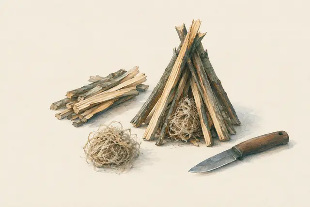 KI-Feldstudie zum Thema „Feueraufbau Tipi (Pyramide)“