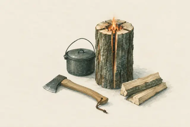 KI-Feldstudie zum Thema „Schwedenfeuer (Baumstammfackel)“