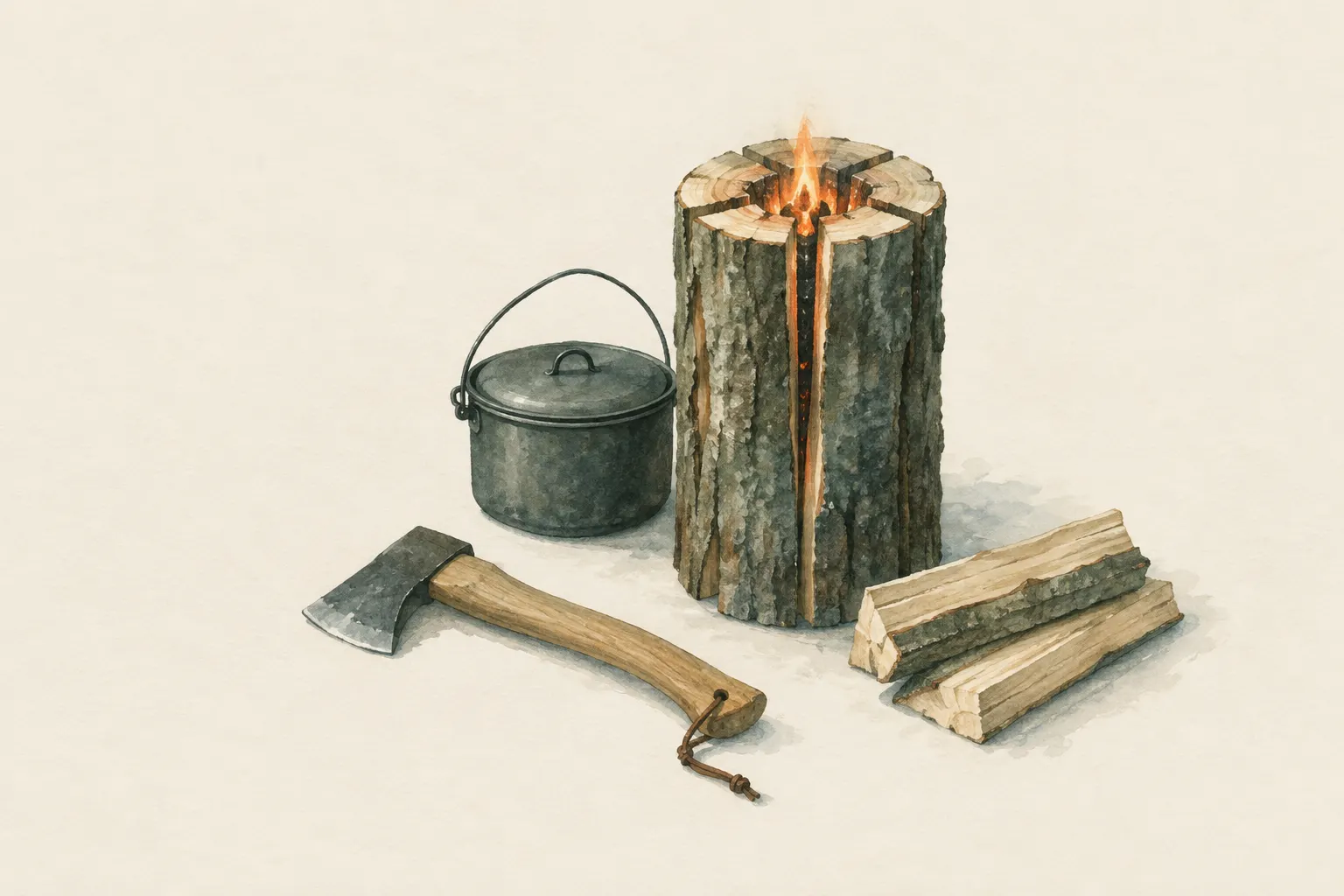 KI-Feldstudie zum Thema „Schwedenfeuer (Baumstammfackel)“