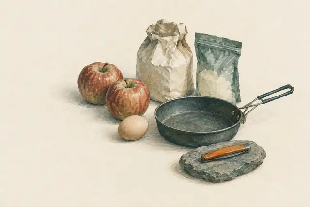 Apfelpfannkuchen und Apfelkompott