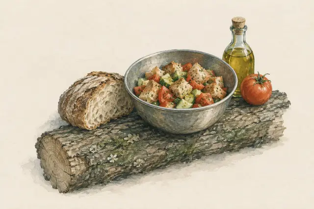 Brotsalat aus altem Brot
