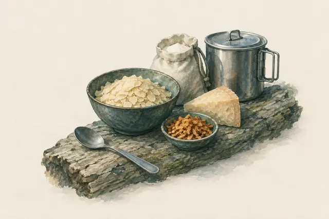 Kartoffelpüree aus der Tüte mit Röstzwiebeln und Käse