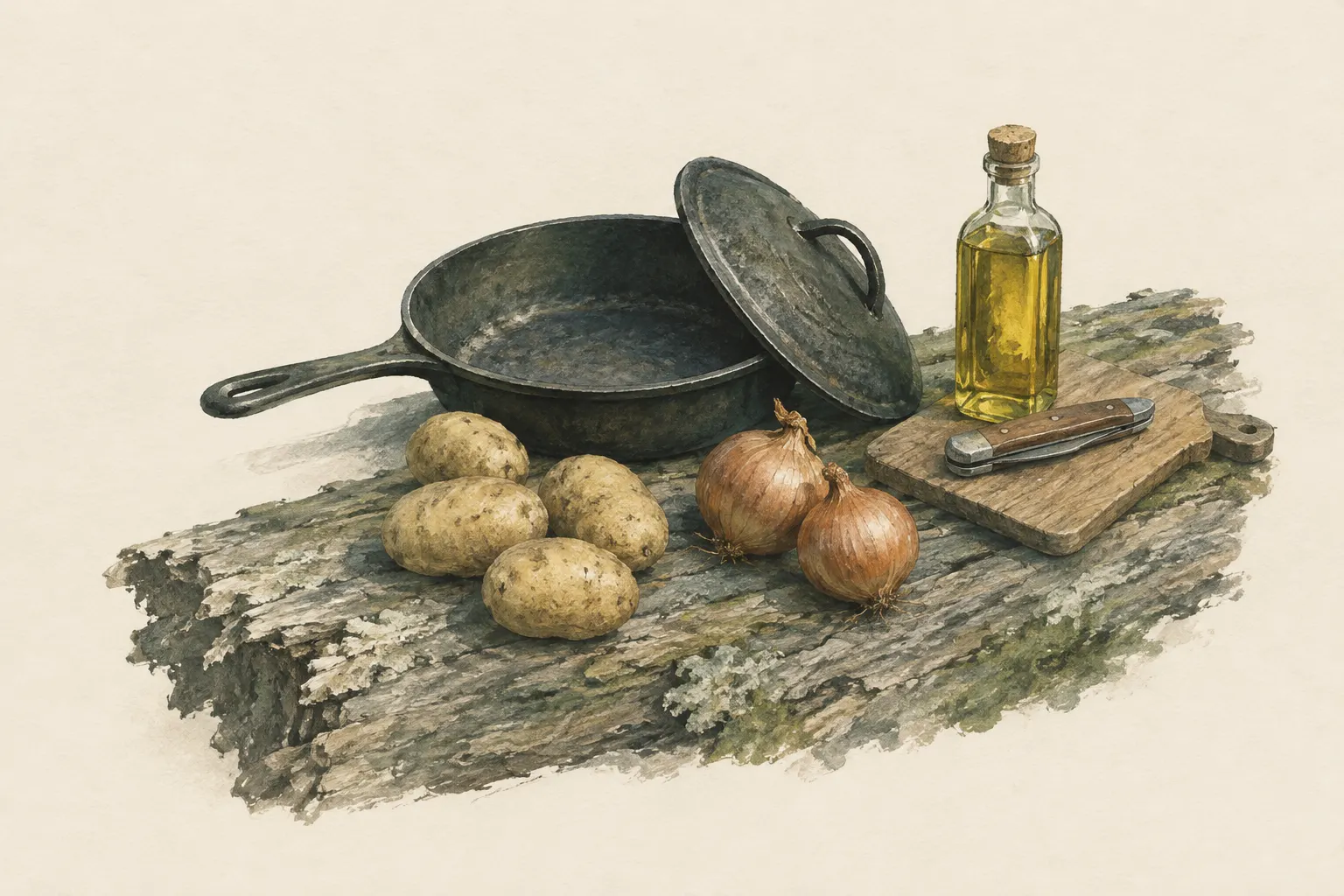 Fried potatoes with onions