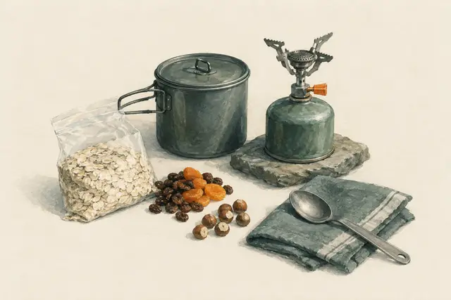 Porridge aus dem Rucksack: Haferbrei mit Trockenobst und Nüssen