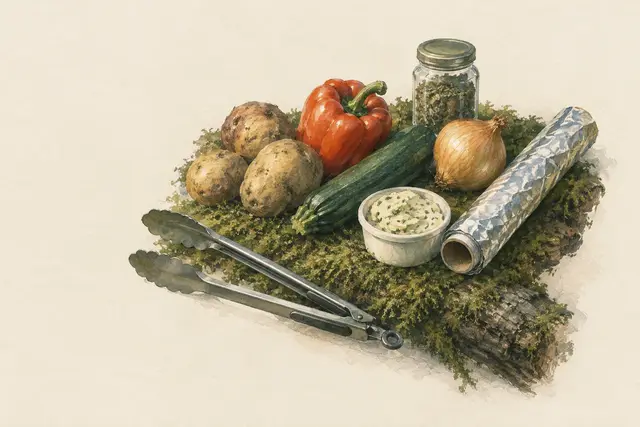 Gemüse-Folienpäckchen mit Kräuterbutter