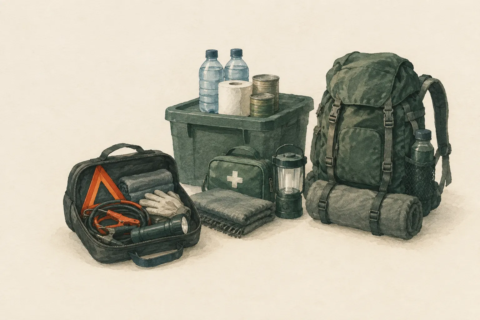 KI-Feldstudie zum Thema „Notfallausrüstung im Vergleich: Zuhause, Auto, Notfallrucksack“