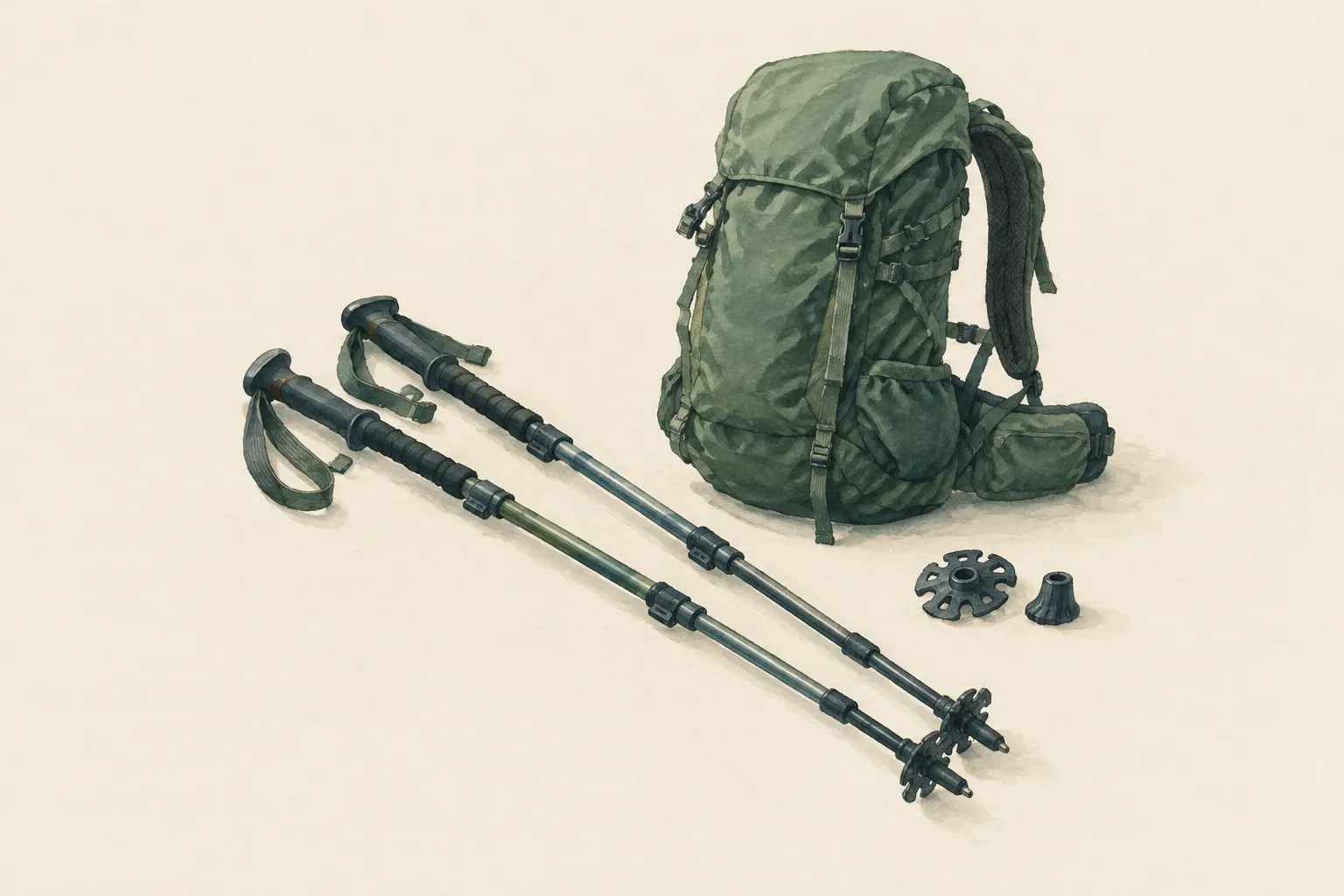 AI field study for “Adjusting and using trekking poles”