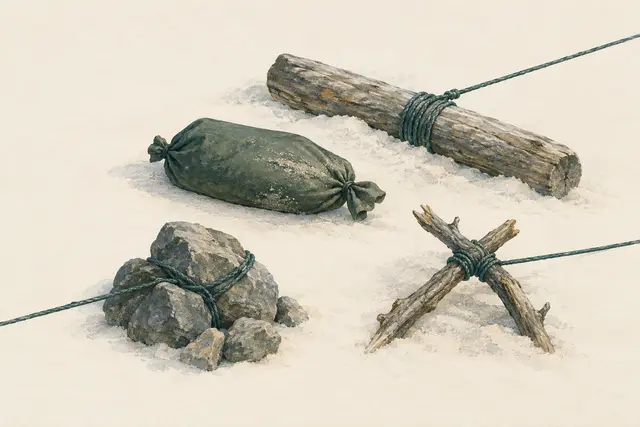 KI-Feldstudie zum Thema „Behelfsheringe und Toter-Mann-Anker in Schnee und Sand“