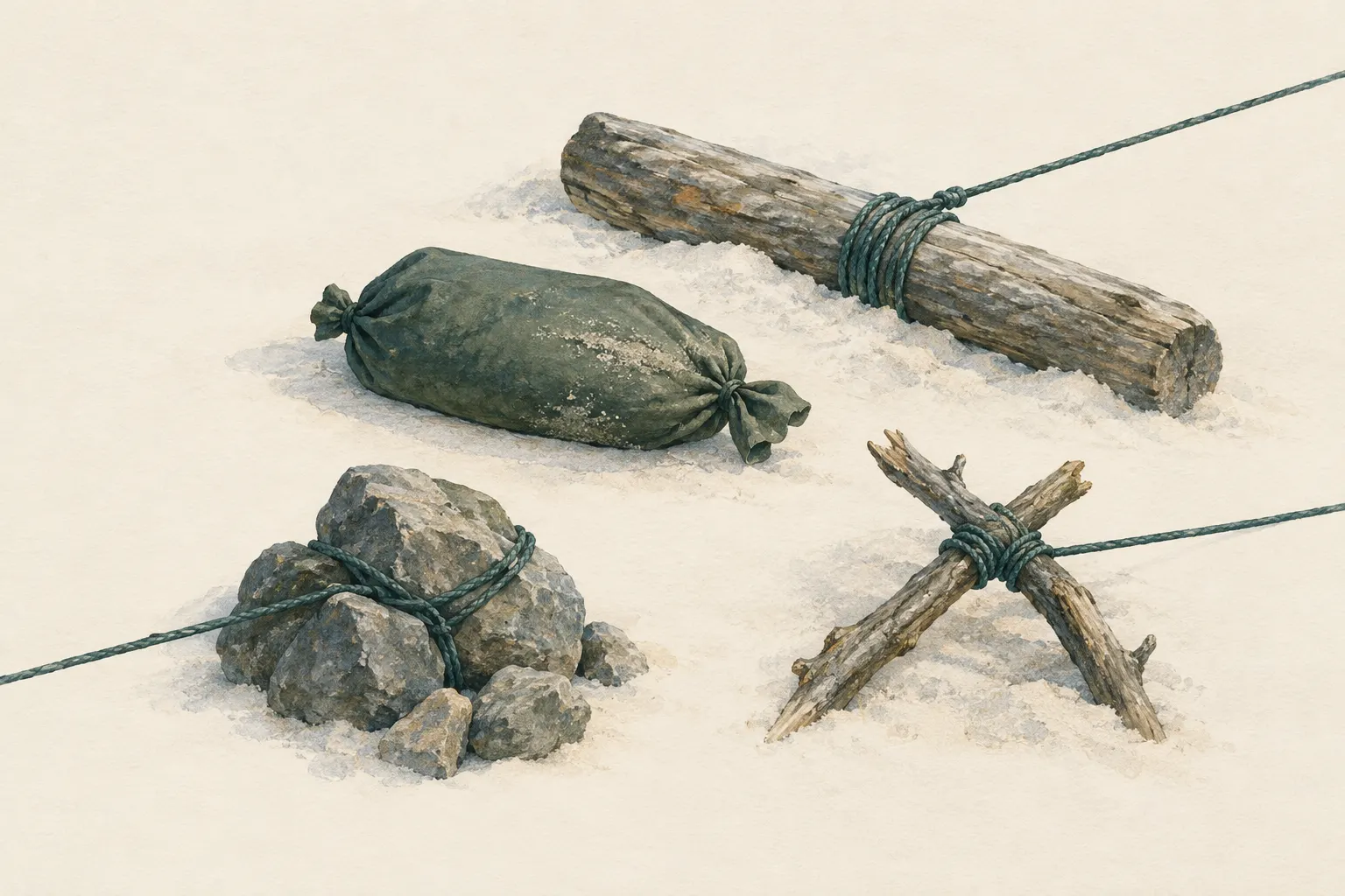 KI-Feldstudie zum Thema „Behelfsheringe und Toter-Mann-Anker in Schnee und Sand“