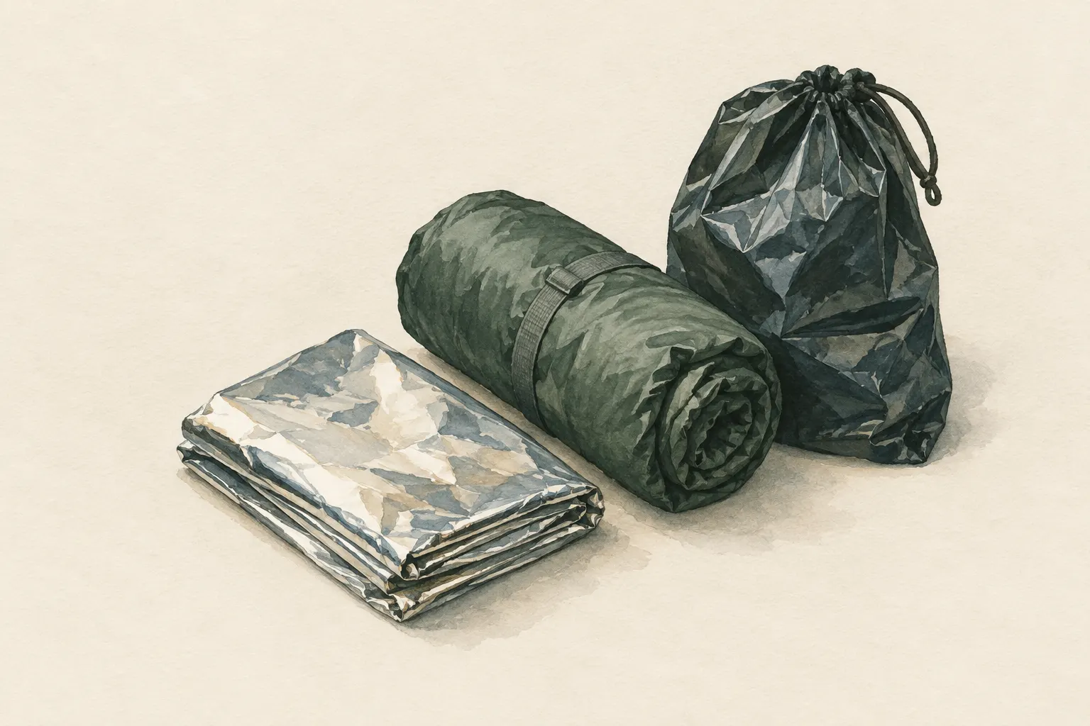 AI field study for “Emergency bivouac with blanket, bivvy bag or bin bag”