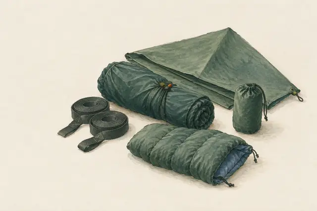 AI field study for “Hammock with tarp”