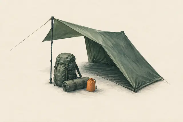 AI field study for “Tarp C-fly (lean-to with built-in groundsheet)”