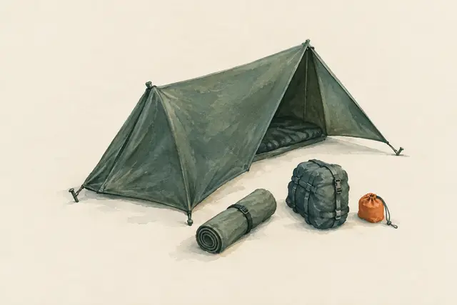AI field study for “Tarp tent with a closed end”