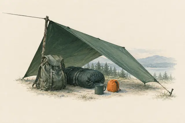 AI field study for “Tarp lean-to”