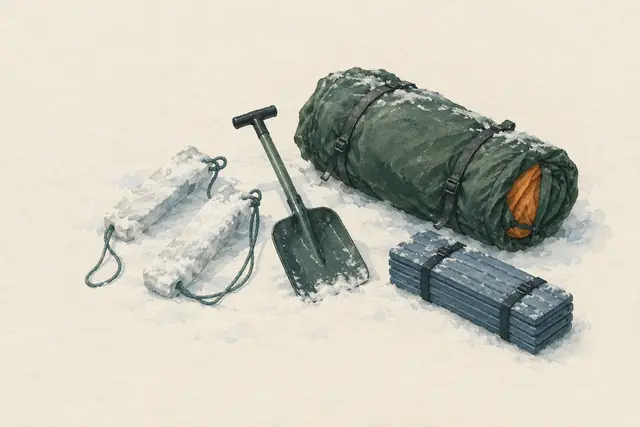 AI field study for “Pitching a tent on snow”