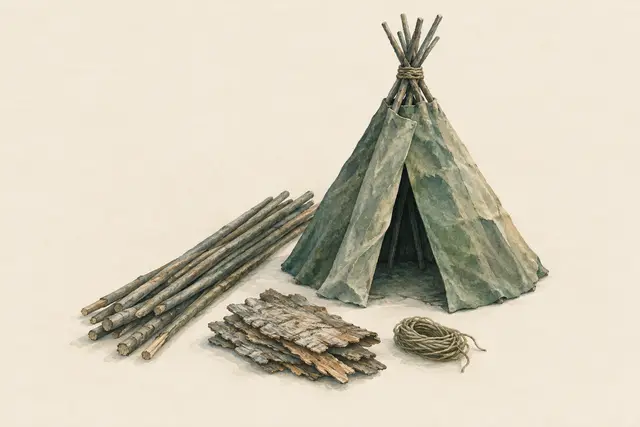 AI field study for “Cone frame (tipi / wickiup style)”