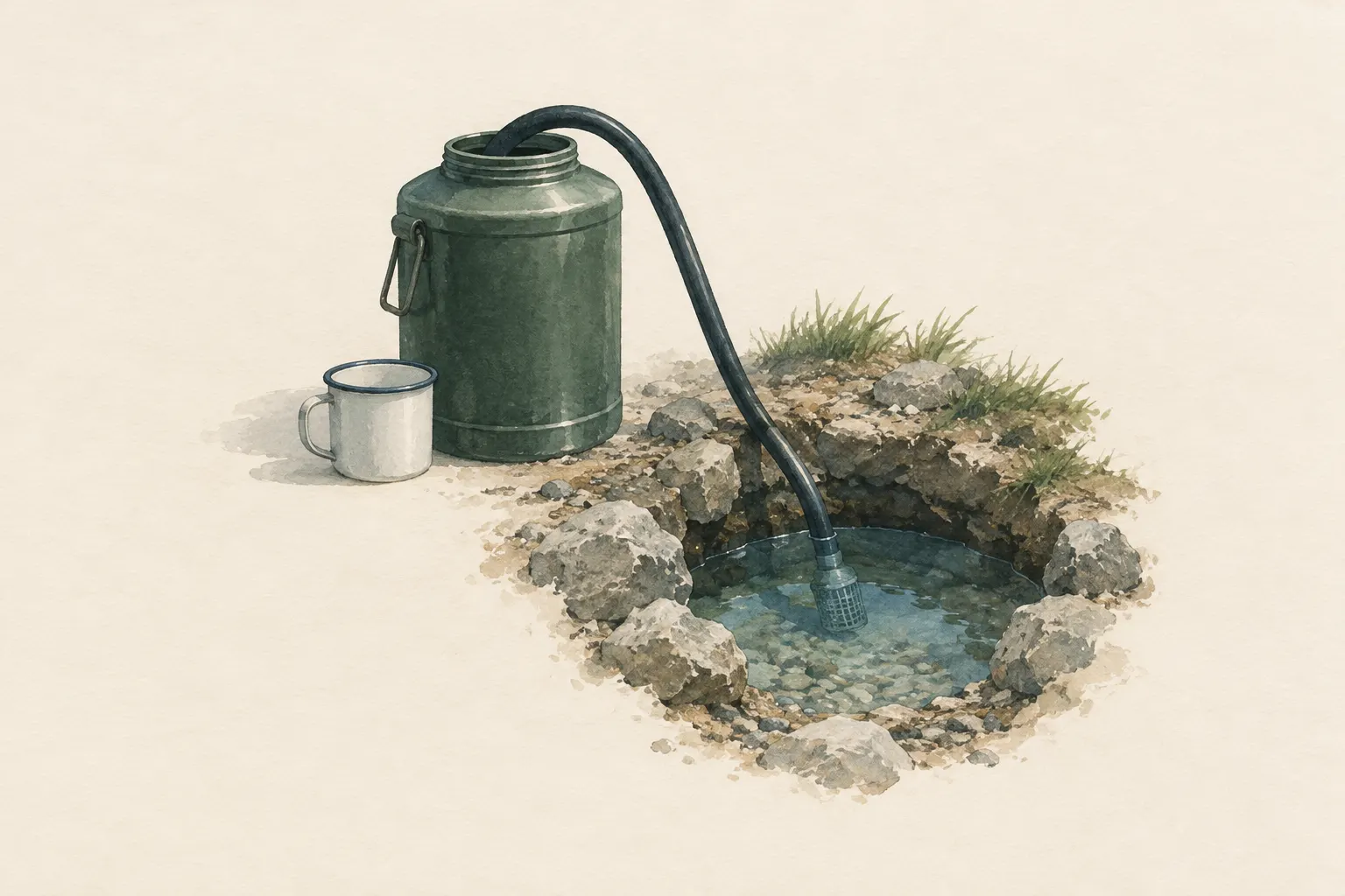 AI field study for “Seep well beside a lake or river (bank filtration)”